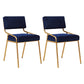 Industrial Home Side Chair Open Back Metal Upholstered Dining Room Chair Dark Blue 2 Piece Set Brass Gold Clearhalo ' kitchen&dining_furn' 'Dining Chairs' 'Dining Tables & Seating' 'dining_chair' 'furn' 'furn_dining_chair' 'Furniture' 'furniture_dining_chair' 'Kitchen & Dining Furniture' 'kitchen' 4055884