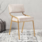 Industrial Home Side Chair Open Back Metal Upholstered Dining Room Chair Off-White 1 Piece Brass Gold Clearhalo ' kitchen&dining_furn' 'Dining Chairs' 'Dining Tables & Seating' 'dining_chair' 'furn' 'furn_dining_chair' 'Furniture' 'furniture_dining_chair' 'Kitchen & Dining Furniture' 'kitchen' 4055895