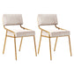 Industrial Home Side Chair Open Back Metal Upholstered Dining Room Chair Off-White 2 Piece Set Brass Gold Clearhalo ' kitchen&dining_furn' 'Dining Chairs' 'Dining Tables & Seating' 'dining_chair' 'furn' 'furn_dining_chair' 'Furniture' 'furniture_dining_chair' 'Kitchen & Dining Furniture' 'kitchen' 4055896