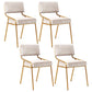 Industrial Home Side Chair Open Back Metal Upholstered Dining Room Chair Off-White 4 Piece Set Brass Gold Clearhalo ' kitchen&dining_furn' 'Dining Chairs' 'Dining Tables & Seating' 'dining_chair' 'furn' 'furn_dining_chair' 'Furniture' 'furniture_dining_chair' 'Kitchen & Dining Furniture' 'kitchen' 4055897