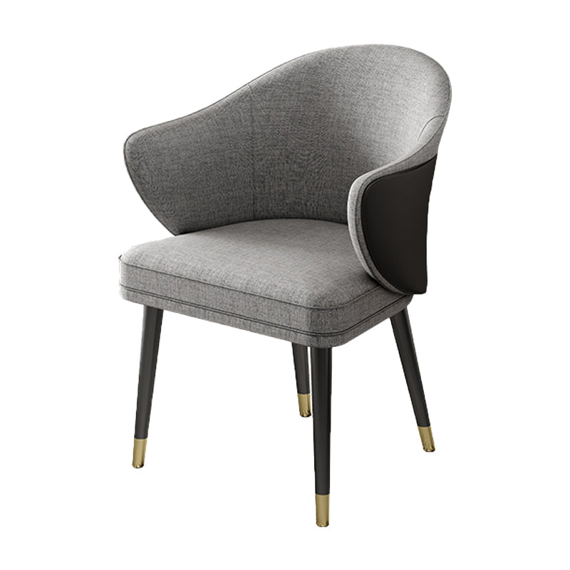 Glam Metal Dining Room Chairs PU Leather Dining Arm Chair for Restaurant Use Black-Gray 1 Piece Clearhalo ' kitchen&dining_furn' 'Dining Chairs' 'Dining Tables & Seating' 'dining_chair' 'furn' 'furn_dining_chair' 'Furniture' 'furniture_dining_chair' 'Kitchen & Dining Furniture' 'kitchen' 4055900