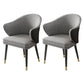 Glam Metal Dining Room Chairs PU Leather Dining Arm Chair for Restaurant Use Black-Gray 2 Piece Set Clearhalo ' kitchen&dining_furn' 'Dining Chairs' 'Dining Tables & Seating' 'dining_chair' 'furn' 'furn_dining_chair' 'Furniture' 'furniture_dining_chair' 'Kitchen & Dining Furniture' 'kitchen' 4055901