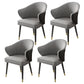 Glam Metal Dining Room Chairs PU Leather Dining Arm Chair for Restaurant Use Black-Gray 4 Piece Set Clearhalo ' kitchen&dining_furn' 'Dining Chairs' 'Dining Tables & Seating' 'dining_chair' 'furn' 'furn_dining_chair' 'Furniture' 'furniture_dining_chair' 'Kitchen & Dining Furniture' 'kitchen' 4055903