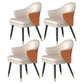 Glam Metal Dining Room Chairs PU Leather Dining Arm Chair for Restaurant Use White-Saffron 4 Piece Set Clearhalo ' kitchen&dining_furn' 'Dining Chairs' 'Dining Tables & Seating' 'dining_chair' 'furn' 'furn_dining_chair' 'Furniture' 'furniture_dining_chair' 'Kitchen & Dining Furniture' 'kitchen' 4055909