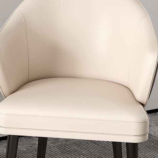 Glam Metal Dining Room Chairs PU Leather Dining Arm Chair for Restaurant Use Clearhalo ' kitchen&dining_furn' 'Dining Chairs' 'Dining Tables & Seating' 'dining_chair' 'furn' 'furn_dining_chair' 'Furniture' 'furniture_dining_chair' 'Kitchen & Dining Furniture' 'kitchen' 4055910