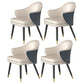 Glam Metal Dining Room Chairs PU Leather Dining Arm Chair for Restaurant Use White-Blue 4 Piece Set Clearhalo ' kitchen&dining_furn' 'Dining Chairs' 'Dining Tables & Seating' 'dining_chair' 'furn' 'furn_dining_chair' 'Furniture' 'furniture_dining_chair' 'Kitchen & Dining Furniture' 'kitchen' 4055916
