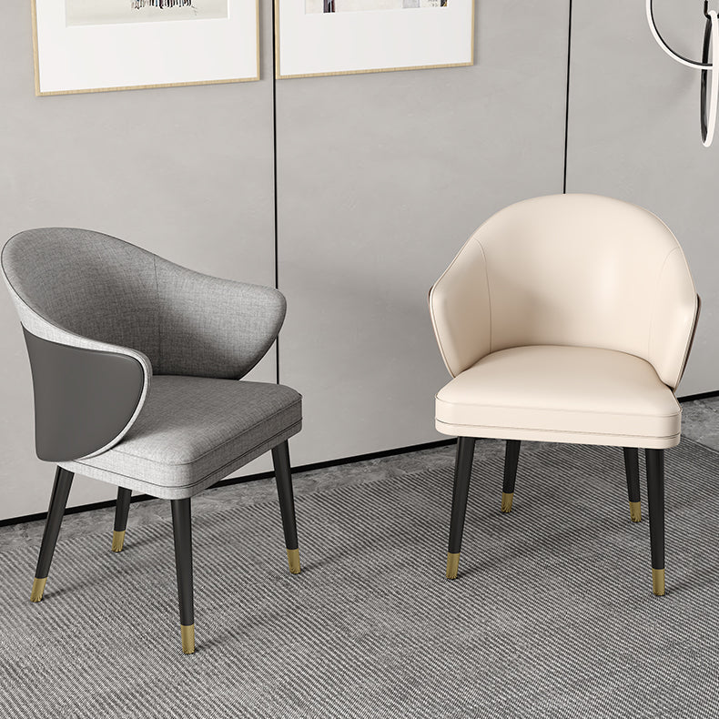 Glam Metal Dining Room Chairs PU Leather Dining Arm Chair for Restaurant Use Clearhalo ' kitchen&dining_furn' 'Dining Chairs' 'Dining Tables & Seating' 'dining_chair' 'furn' 'furn_dining_chair' 'Furniture' 'furniture_dining_chair' 'Kitchen & Dining Furniture' 'kitchen' 4055917