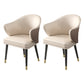 Glam Metal Dining Room Chairs PU Leather Dining Arm Chair for Restaurant Use White-Brown 2 Piece Set Clearhalo ' kitchen&dining_furn' 'Dining Chairs' 'Dining Tables & Seating' 'dining_chair' 'furn' 'furn_dining_chair' 'Furniture' 'furniture_dining_chair' 'Kitchen & Dining Furniture' 'kitchen' 4055925