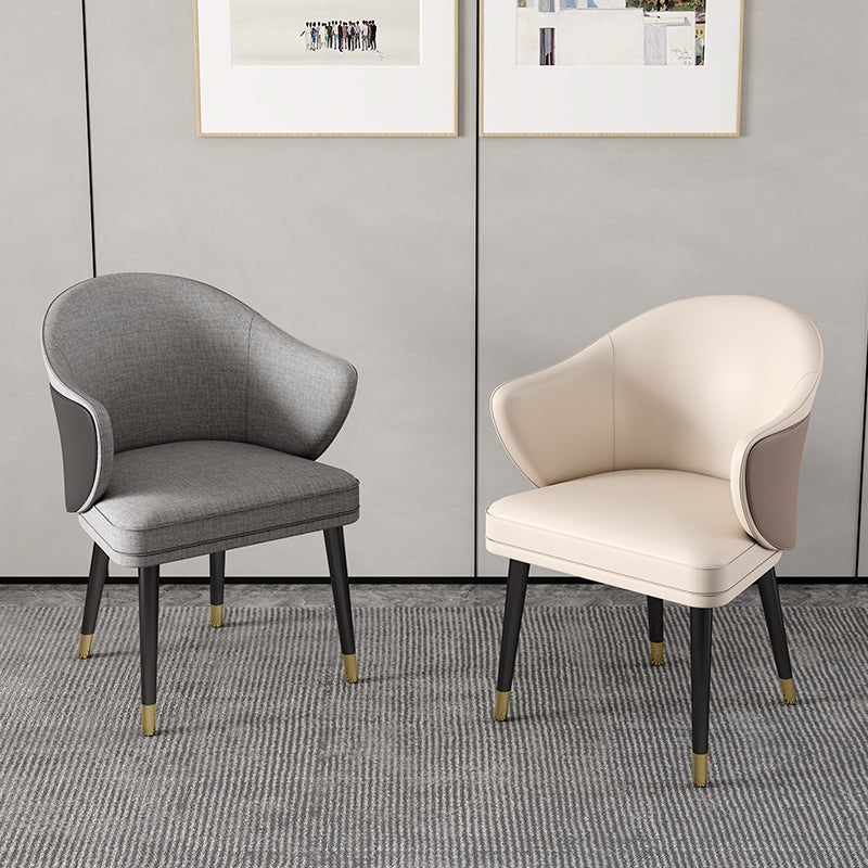 Glam Metal Dining Room Chairs PU Leather Dining Arm Chair for Restaurant Use Clearhalo ' kitchen&dining_furn' 'Dining Chairs' 'Dining Tables & Seating' 'dining_chair' 'furn' 'furn_dining_chair' 'Furniture' 'furniture_dining_chair' 'Kitchen & Dining Furniture' 'kitchen' 4055928