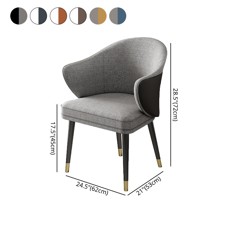 Glam Metal Dining Room Chairs PU Leather Dining Arm Chair for Restaurant Use Clearhalo ' kitchen&dining_furn' 'Dining Chairs' 'Dining Tables & Seating' 'dining_chair' 'furn' 'furn_dining_chair' 'Furniture' 'furniture_dining_chair' 'Kitchen & Dining Furniture' 'kitchen' 4055932