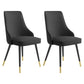 Glam Metal Dining Room Chairs Armless Faux Leather Dining Parsons Chair for Restaurant Use Black 2 Piece Set Clearhalo ' kitchen&dining_furn' 'Dining Chairs' 'Dining Tables & Seating' 'dining_chair' 'furn' 'furn_dining_chair' 'Furniture' 'furniture_dining_chair' 'Kitchen & Dining Furniture' 'kitchen' 4055935
