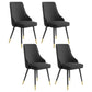 Glam Metal Dining Room Chairs Armless Faux Leather Dining Parsons Chair for Restaurant Use Black 4 Piece Set Clearhalo ' kitchen&dining_furn' 'Dining Chairs' 'Dining Tables & Seating' 'dining_chair' 'furn' 'furn_dining_chair' 'Furniture' 'furniture_dining_chair' 'Kitchen & Dining Furniture' 'kitchen' 4055937