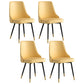 Glam Metal Dining Room Chairs Armless Faux Leather Dining Parsons Chair for Restaurant Use Light Yellow 4 Piece Set Clearhalo ' kitchen&dining_furn' 'Dining Chairs' 'Dining Tables & Seating' 'dining_chair' 'furn' 'furn_dining_chair' 'Furniture' 'furniture_dining_chair' 'Kitchen & Dining Furniture' 'kitchen' 4055949