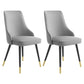 Glam Metal Dining Room Chairs Armless Faux Leather Dining Parsons Chair for Restaurant Use Smoke Gray 2 Piece Set Clearhalo ' kitchen&dining_furn' 'Dining Chairs' 'Dining Tables & Seating' 'dining_chair' 'furn' 'furn_dining_chair' 'Furniture' 'furniture_dining_chair' 'Kitchen & Dining Furniture' 'kitchen' 4055953