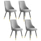 Glam Metal Dining Room Chairs Armless Faux Leather Dining Parsons Chair for Restaurant Use Smoke Gray 4 Piece Set Clearhalo ' kitchen&dining_furn' 'Dining Chairs' 'Dining Tables & Seating' 'dining_chair' 'furn' 'furn_dining_chair' 'Furniture' 'furniture_dining_chair' 'Kitchen & Dining Furniture' 'kitchen' 4055956