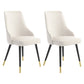 Glam Metal Dining Room Chairs Armless Faux Leather Dining Parsons Chair for Restaurant Use Off-White 2 Piece Set Clearhalo ' kitchen&dining_furn' 'Dining Chairs' 'Dining Tables & Seating' 'dining_chair' 'furn' 'furn_dining_chair' 'Furniture' 'furniture_dining_chair' 'Kitchen & Dining Furniture' 'kitchen' 4055964