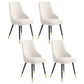 Glam Metal Dining Room Chairs Armless Faux Leather Dining Parsons Chair for Restaurant Use Off-White 4 Piece Set Clearhalo ' kitchen&dining_furn' 'Dining Chairs' 'Dining Tables & Seating' 'dining_chair' 'furn' 'furn_dining_chair' 'Furniture' 'furniture_dining_chair' 'Kitchen & Dining Furniture' 'kitchen' 4055965