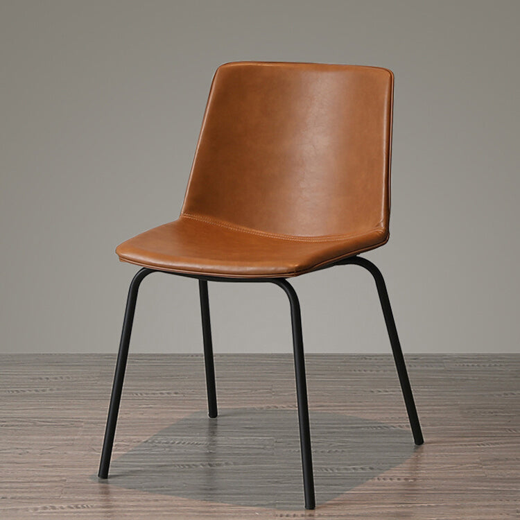 Industrial Metal Dining Room Chair Armless Upholstered Side Leather Chairs for Home Use Clearhalo ' kitchen&dining_furn' 'Dining Chairs' 'Dining Tables & Seating' 'dining_chair' 'furn' 'furn_dining_chair' 'Furniture' 'furniture_dining_chair' 'Kitchen & Dining Furniture' 'kitchen' 4055967