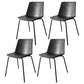 Industrial Metal Dining Room Chair Armless Upholstered Side Leather Chairs for Home Use Dark Gray 4 Piece Set Clearhalo ' kitchen&dining_furn' 'Dining Chairs' 'Dining Tables & Seating' 'dining_chair' 'furn' 'furn_dining_chair' 'Furniture' 'furniture_dining_chair' 'Kitchen & Dining Furniture' 'kitchen' 4055971
