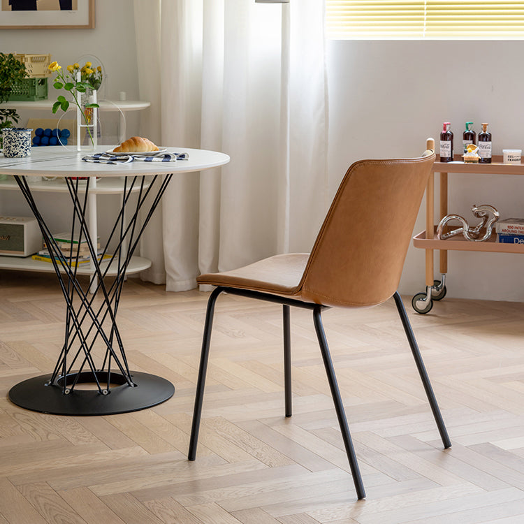 Industrial Metal Dining Room Chair Armless Upholstered Side Leather Chairs for Home Use Clearhalo ' kitchen&dining_furn' 'Dining Chairs' 'Dining Tables & Seating' 'dining_chair' 'furn' 'furn_dining_chair' 'Furniture' 'furniture_dining_chair' 'Kitchen & Dining Furniture' 'kitchen' 4055974