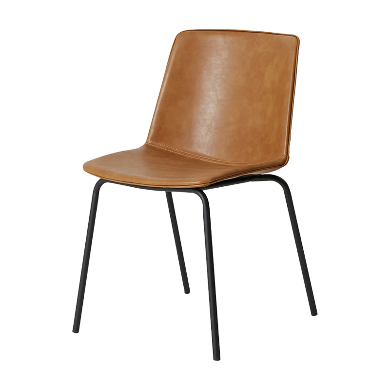 Industrial Metal Dining Room Chair Armless Upholstered Side Leather Chairs for Home Use Clearhalo ' kitchen&dining_furn' 'Dining Chairs' 'Dining Tables & Seating' 'dining_chair' 'furn' 'furn_dining_chair' 'Furniture' 'furniture_dining_chair' 'Kitchen & Dining Furniture' 'kitchen' 4055975