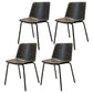 Industrial Metal Dining Room Chair Armless Upholstered Side Leather Chairs for Home Use Smoke Gray 4 Piece Set Clearhalo ' kitchen&dining_furn' 'Dining Chairs' 'Dining Tables & Seating' 'dining_chair' 'furn' 'furn_dining_chair' 'Furniture' 'furniture_dining_chair' 'Kitchen & Dining Furniture' 'kitchen' 4055989