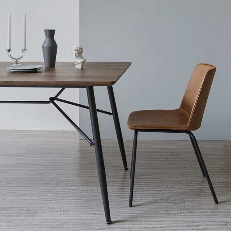 Industrial Metal Dining Room Chair Armless Upholstered Side Leather Chairs for Home Use Clearhalo ' kitchen&dining_furn' 'Dining Chairs' 'Dining Tables & Seating' 'dining_chair' 'furn' 'furn_dining_chair' 'Furniture' 'furniture_dining_chair' 'Kitchen & Dining Furniture' 'kitchen' 4055995