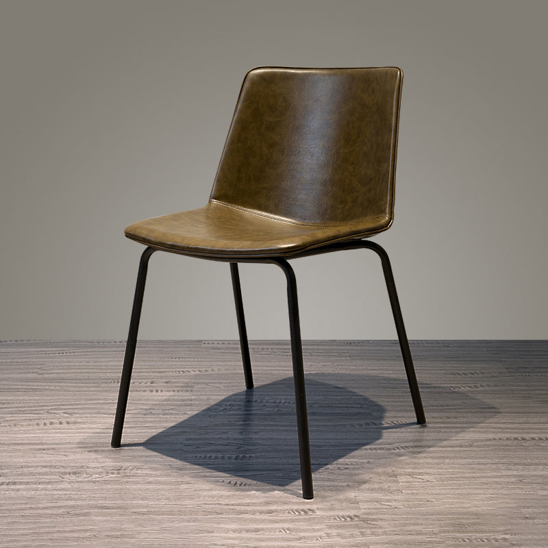 Industrial Metal Dining Room Chair Armless Upholstered Side Leather Chairs for Home Use Coffee 1 Piece Clearhalo ' kitchen&dining_furn' 'Dining Chairs' 'Dining Tables & Seating' 'dining_chair' 'furn' 'furn_dining_chair' 'Furniture' 'furniture_dining_chair' 'Kitchen & Dining Furniture' 'kitchen' 4055997
