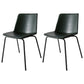 Industrial Metal Dining Room Chair Armless Upholstered Side Leather Chairs for Home Use Blackish Green 2 Piece Set Clearhalo ' kitchen&dining_furn' 'Dining Chairs' 'Dining Tables & Seating' 'dining_chair' 'furn' 'furn_dining_chair' 'Furniture' 'furniture_dining_chair' 'Kitchen & Dining Furniture' 'kitchen' 4056007