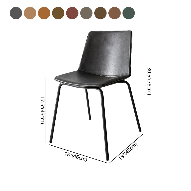Industrial Metal Dining Room Chair Armless Upholstered Side Leather Chairs for Home Use Clearhalo ' kitchen&dining_furn' 'Dining Chairs' 'Dining Tables & Seating' 'dining_chair' 'furn' 'furn_dining_chair' 'Furniture' 'furniture_dining_chair' 'Kitchen & Dining Furniture' 'kitchen' 4056009