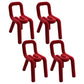 Modern Style Velvet Chairs Set Open Back Side Dining Room Kitchen Chair Red 4 Piece Set Clearhalo ' kitchen&dining_furn' 'Dining Chairs' 'Dining Tables & Seating' 'dining_chair' 'furn' 'furn_dining_chair' 'Furniture' 'furniture_dining_chair' 'Kitchen & Dining Furniture' 'kitchen' 4056025