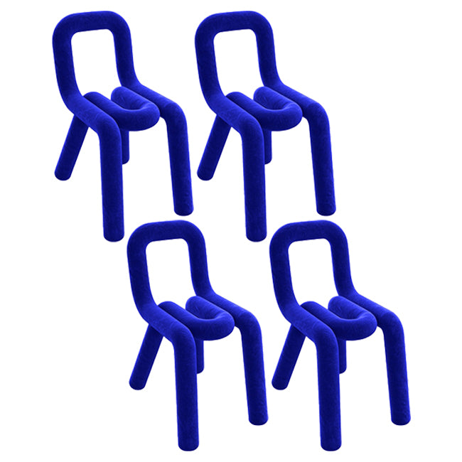 Modern Style Velvet Chairs Set Open Back Side Dining Room Kitchen Chair Blue 4 Piece Set Clearhalo ' kitchen&dining_furn' 'Dining Chairs' 'Dining Tables & Seating' 'dining_chair' 'furn' 'furn_dining_chair' 'Furniture' 'furniture_dining_chair' 'Kitchen & Dining Furniture' 'kitchen' 4056031