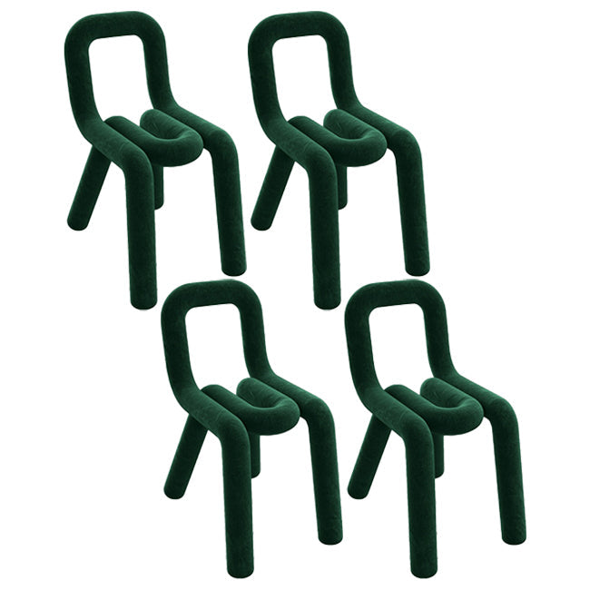 Modern Style Velvet Chairs Set Open Back Side Dining Room Kitchen Chair Green 4 Piece Set Clearhalo ' kitchen&dining_furn' 'Dining Chairs' 'Dining Tables & Seating' 'dining_chair' 'furn' 'furn_dining_chair' 'Furniture' 'furniture_dining_chair' 'Kitchen & Dining Furniture' 'kitchen' 4056034