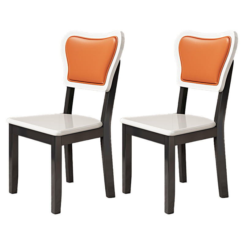 Indoor Scandinavian Side Chair Wood Upholstered Open Back Dining Room Chair Orange 2 Piece Set Clearhalo ' kitchen&dining_furn' 'Dining Chairs' 'Dining Tables & Seating' 'dining_chair' 'furn' 'furn_dining_chair' 'Furniture' 'furniture_dining_chair' 'Kitchen & Dining Furniture' 'kitchen' 4056044