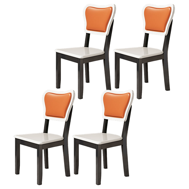 Indoor Scandinavian Side Chair Wood Upholstered Open Back Dining Room Chair Orange 4 Piece Set Clearhalo ' kitchen&dining_furn' 'Dining Chairs' 'Dining Tables & Seating' 'dining_chair' 'furn' 'furn_dining_chair' 'Furniture' 'furniture_dining_chair' 'Kitchen & Dining Furniture' 'kitchen' 4056047