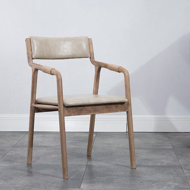 Indoor Country Style Arm Chair Open Back Wood Upholstered Single Dining Room Chair Clearhalo ' kitchen&dining_furn' 'Dining Chairs' 'Dining Tables & Seating' 'dining_chair' 'furn' 'furn_dining_chair' 'Furniture' 'furniture_dining_chair' 'Kitchen & Dining Furniture' 'kitchen' 4056101