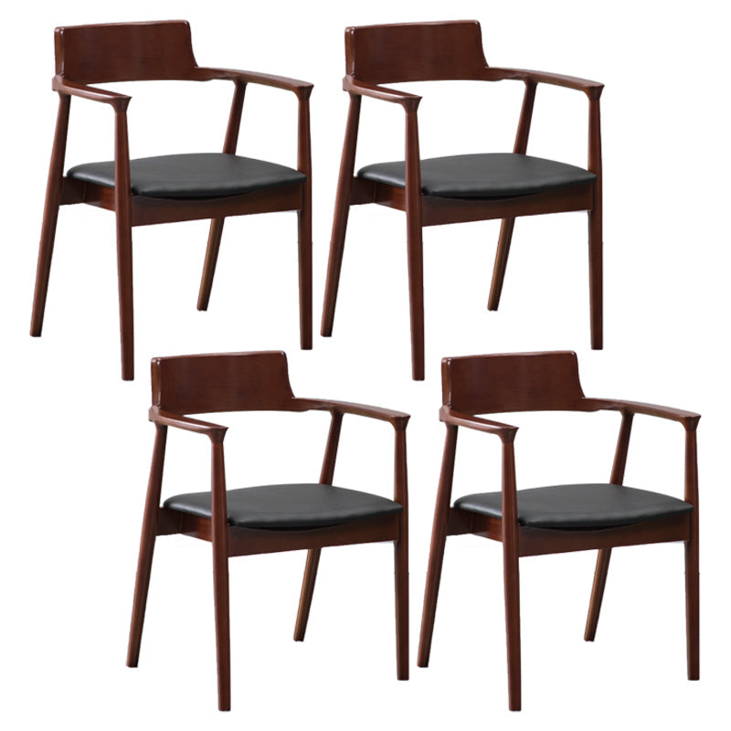 Traditional Style Ash Wood Chairs Kitchen Dining Open Back Arm Chair Set Red 4 Piece Set Clearhalo ' kitchen&dining_furn' 'Dining Chairs' 'Dining Tables & Seating' 'dining_chair' 'furn' 'furn_dining_chair' 'Furniture' 'furniture_dining_chair' 'Kitchen & Dining Furniture' 'kitchen' 4056129