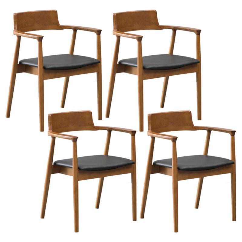 Traditional Style Ash Wood Chairs Kitchen Dining Open Back Arm Chair Set Brown 4 Piece Set Clearhalo ' kitchen&dining_furn' 'Dining Chairs' 'Dining Tables & Seating' 'dining_chair' 'furn' 'furn_dining_chair' 'Furniture' 'furniture_dining_chair' 'Kitchen & Dining Furniture' 'kitchen' 4056134