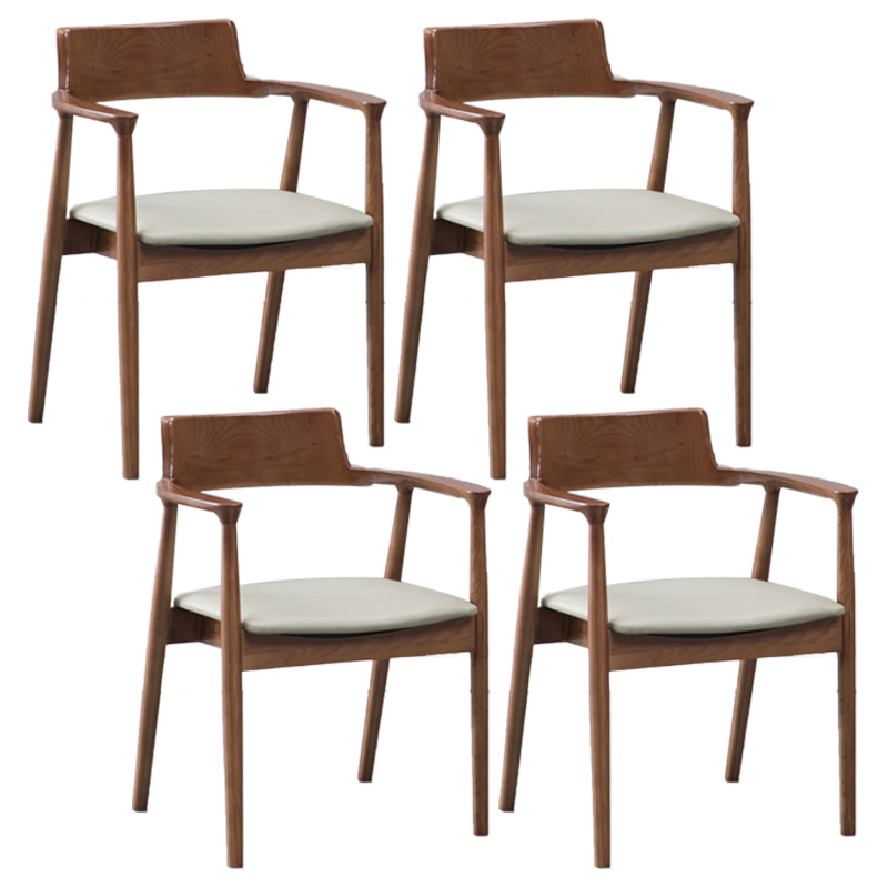 Traditional Style Ash Wood Chairs Kitchen Dining Open Back Arm Chair Set Red Brown 4 Piece Set Clearhalo ' kitchen&dining_furn' 'Dining Chairs' 'Dining Tables & Seating' 'dining_chair' 'furn' 'furn_dining_chair' 'Furniture' 'furniture_dining_chair' 'Kitchen & Dining Furniture' 'kitchen' 4056140