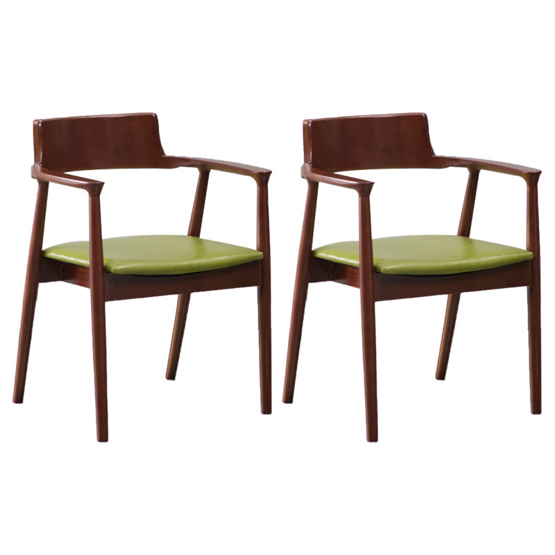 Traditional Style Ash Wood Chairs Kitchen Dining Open Back Arm Chair Set Orange Red 2 Piece Set Clearhalo ' kitchen&dining_furn' 'Dining Chairs' 'Dining Tables & Seating' 'dining_chair' 'furn' 'furn_dining_chair' 'Furniture' 'furniture_dining_chair' 'Kitchen & Dining Furniture' 'kitchen' 4056142