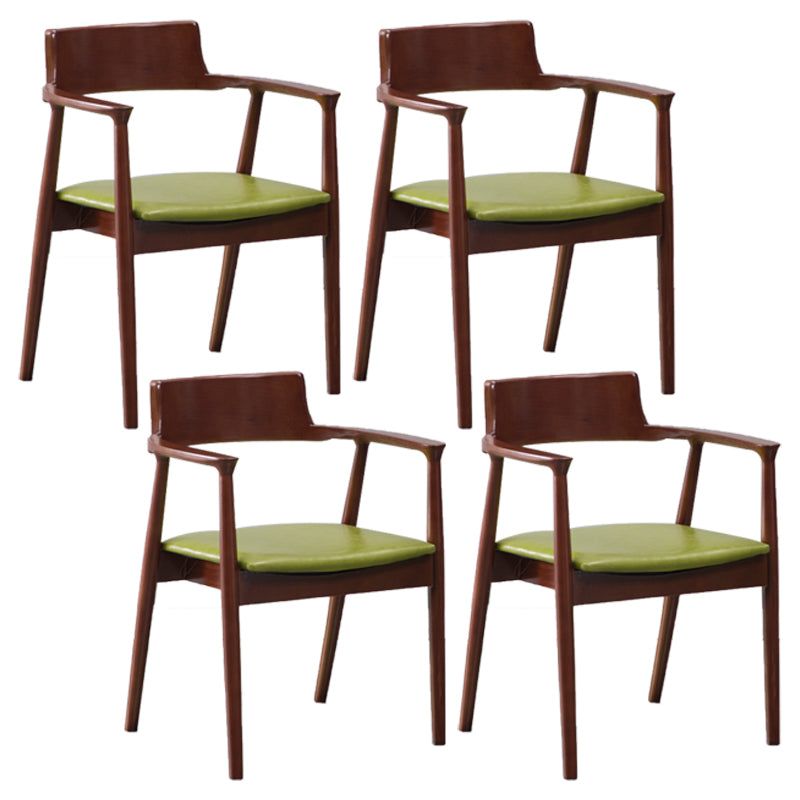 Traditional Style Ash Wood Chairs Kitchen Dining Open Back Arm Chair Set Orange Red 4 Piece Set Clearhalo ' kitchen&dining_furn' 'Dining Chairs' 'Dining Tables & Seating' 'dining_chair' 'furn' 'furn_dining_chair' 'Furniture' 'furniture_dining_chair' 'Kitchen & Dining Furniture' 'kitchen' 4056143