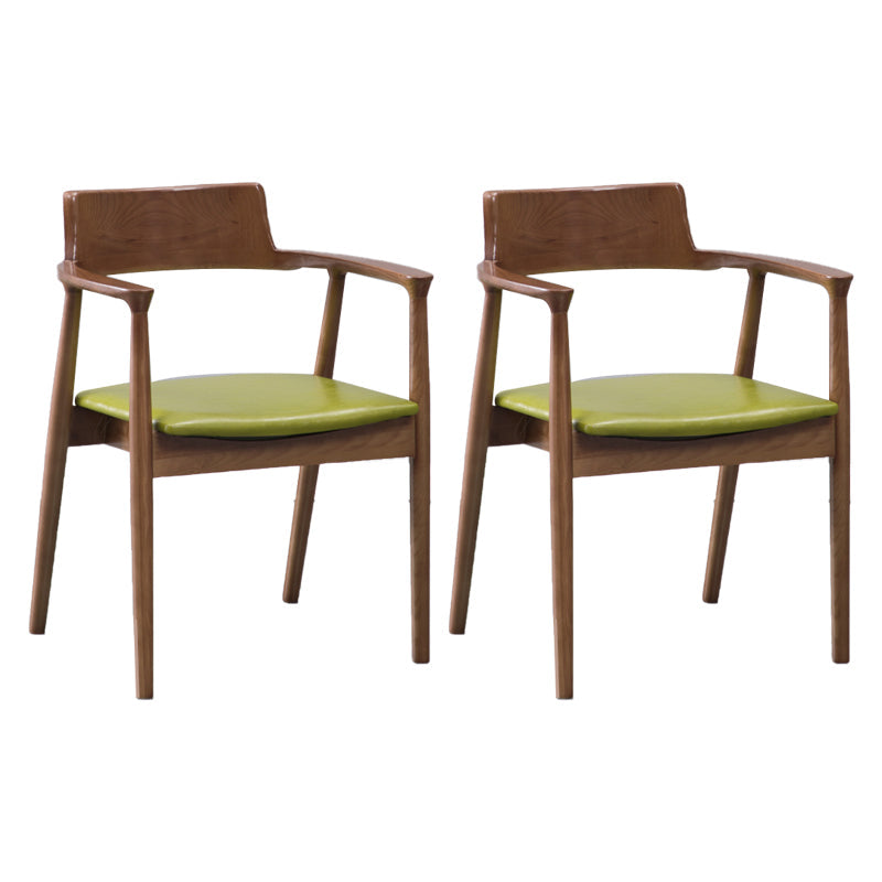 Traditional Style Ash Wood Chairs Kitchen Dining Open Back Arm Chair Set Dark Brown 2 Piece Set Clearhalo ' kitchen&dining_furn' 'Dining Chairs' 'Dining Tables & Seating' 'dining_chair' 'furn' 'furn_dining_chair' 'Furniture' 'furniture_dining_chair' 'Kitchen & Dining Furniture' 'kitchen' 4056148