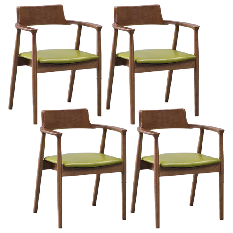 Traditional Style Ash Wood Chairs Kitchen Dining Open Back Arm Chair Set Dark Brown 4 Piece Set Clearhalo ' kitchen&dining_furn' 'Dining Chairs' 'Dining Tables & Seating' 'dining_chair' 'furn' 'furn_dining_chair' 'Furniture' 'furniture_dining_chair' 'Kitchen & Dining Furniture' 'kitchen' 4056149