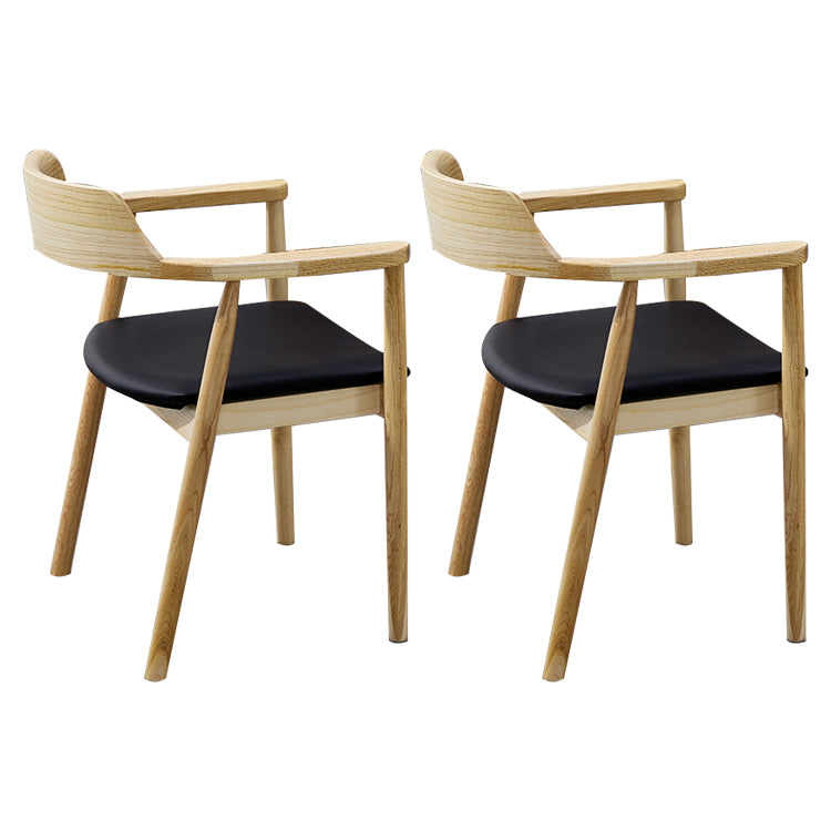Traditional Style Ash Wood Chairs Kitchen Dining Open Back Arm Chair Set Natural 2 Piece Set Clearhalo ' kitchen&dining_furn' 'Dining Chairs' 'Dining Tables & Seating' 'dining_chair' 'furn' 'furn_dining_chair' 'Furniture' 'furniture_dining_chair' 'Kitchen & Dining Furniture' 'kitchen' 4056151