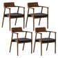 Traditional Style Ash Wood Chairs Kitchen Dining Open Back Arm Chair Set Walnut 4 Piece Set Clearhalo ' kitchen&dining_furn' 'Dining Chairs' 'Dining Tables & Seating' 'dining_chair' 'furn' 'furn_dining_chair' 'Furniture' 'furniture_dining_chair' 'Kitchen & Dining Furniture' 'kitchen' 4056155