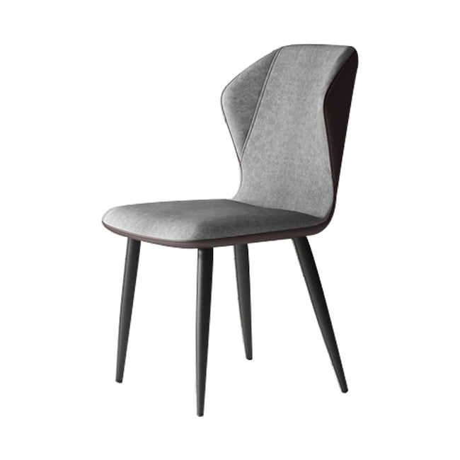 Wingback Upholstered Armless Dining Chairs Side Chairs with Metal Legs Grey 1 Piece Clearhalo ' kitchen&dining_furn' 'Dining Chairs' 'Dining Tables & Seating' 'dining_chair' 'furn' 'furn_dining_chair' 'Furniture' 'furniture_dining_chair' 'Kitchen & Dining Furniture' 'kitchen' 4056158