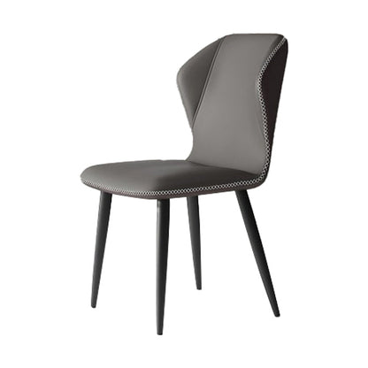 Wingback Upholstered Armless Dining Chairs Side Chairs with Metal Legs Dark Gray 1 Piece Clearhalo ' kitchen&dining_furn' 'Dining Chairs' 'Dining Tables & Seating' 'dining_chair' 'furn' 'furn_dining_chair' 'Furniture' 'furniture_dining_chair' 'Kitchen & Dining Furniture' 'kitchen' 4056163