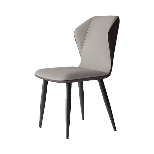 Wingback Upholstered Armless Dining Chairs Side Chairs with Metal Legs Light Gray 1 Piece Clearhalo ' kitchen&dining_furn' 'Dining Chairs' 'Dining Tables & Seating' 'dining_chair' 'furn' 'furn_dining_chair' 'Furniture' 'furniture_dining_chair' 'Kitchen & Dining Furniture' 'kitchen' 4056170