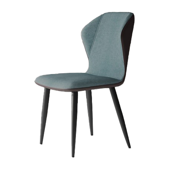Wingback Upholstered Armless Dining Chairs Side Chairs with Metal Legs Blue 1 Piece Clearhalo ' kitchen&dining_furn' 'Dining Chairs' 'Dining Tables & Seating' 'dining_chair' 'furn' 'furn_dining_chair' 'Furniture' 'furniture_dining_chair' 'Kitchen & Dining Furniture' 'kitchen' 4056180