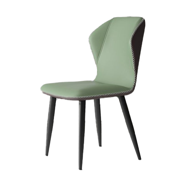 Wingback Upholstered Armless Dining Chairs Side Chairs with Metal Legs Green 1 Piece Clearhalo ' kitchen&dining_furn' 'Dining Chairs' 'Dining Tables & Seating' 'dining_chair' 'furn' 'furn_dining_chair' 'Furniture' 'furniture_dining_chair' 'Kitchen & Dining Furniture' 'kitchen' 4056183
